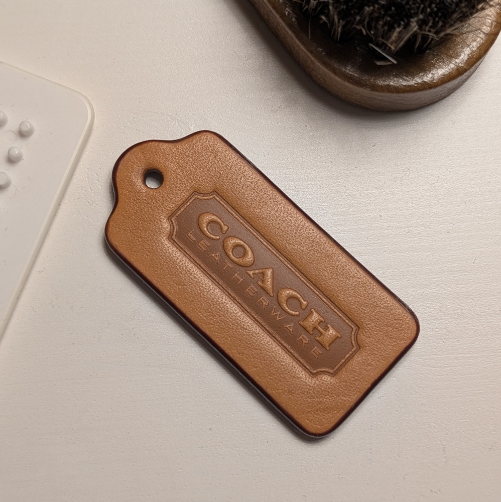 Coach Tan Leather Hang Tag